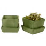 Potte m/underskål (grøn) TILBUD