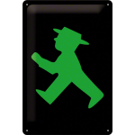 Metalskilt "Trafiklysmand grøn" 20x30 cm