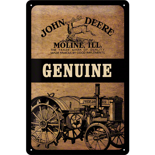 Metalskilt “John Deere Genuine” 20×30 cm