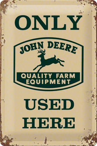 Metalskilt ” Only John Deere..” 20×30 cm Metalskilt " Only John Deere.." 20x30 cm - Image 1