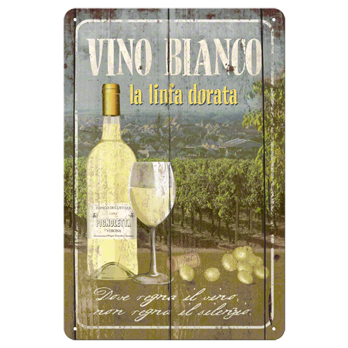 Metalskilt “Vino Bianco” 20×30 cm