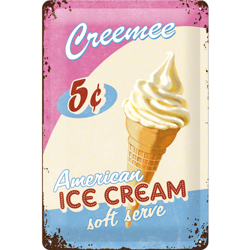 Metalskilt “Ice Cream” 20×30 cm
