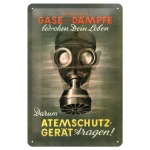 Metalskilt "Giftige Gase" 20x30 cm