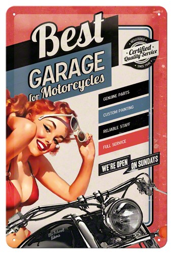 Metalskilt “Best Garage” 20×30 cm. Metalskilt "Best Garage" 20x30 cm. - Image 1