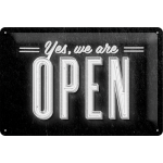 Metalskilt "Yes, we are open" 20x30 cm.