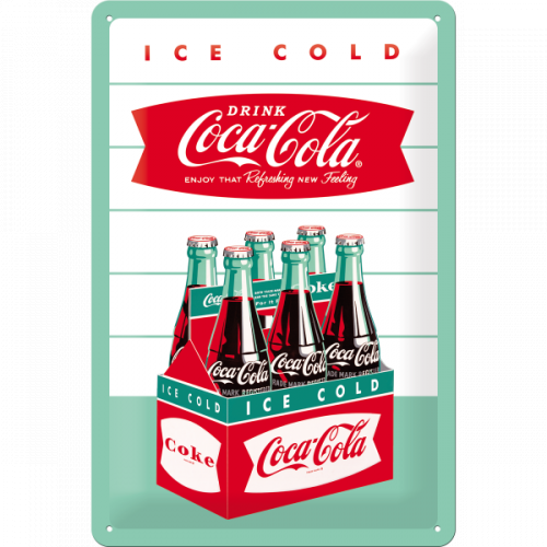 Metalskilt “Coca Cola – Ice Cold” 20×30 cm.