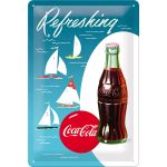 Metalskilt "Coca Cola Ship's - Refreshing" 20x30 cm.