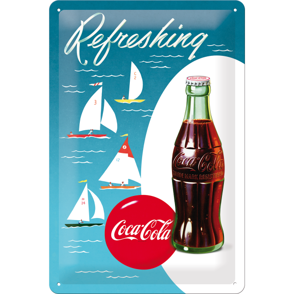 Metalskilt “Coca Cola Ship’s – Refreshing” 20×30 cm. Metalskilt "Coca Cola Ship's - Refreshing" 20x30 cm. - Image 1