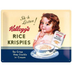Metalskilt "Kelloggs Sh-h Listen!" 30x40 cm
