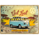 Metalskilt "VW Bulli - Lets get lost" 30x40 cm