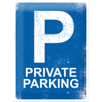 Metalskilt "Private Parking" 30x40 cm.