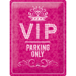 Metalskilt "VIP Parking Only" Pink 30x40 cm.