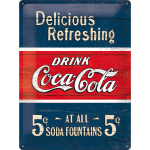 Metalskilt Coca Cola red/blue 1910" 30x40 cm.