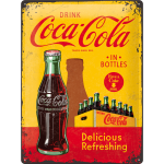 Metalskilt "Coca Cola 1930/40" 30x40 cm.