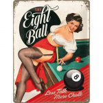 Metalskilt "Billard Eight Ball" 30x40 cm.