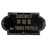 Metalskilt "Rue des Trois" (90)