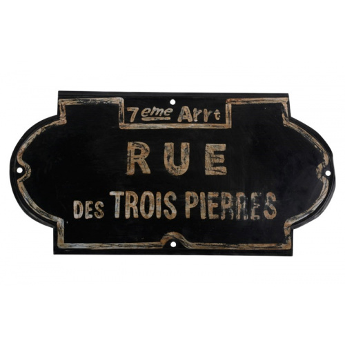 Metalskilt “Rue des Trois” (90)