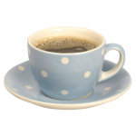 Kop m/underkop Polka (lysblå)