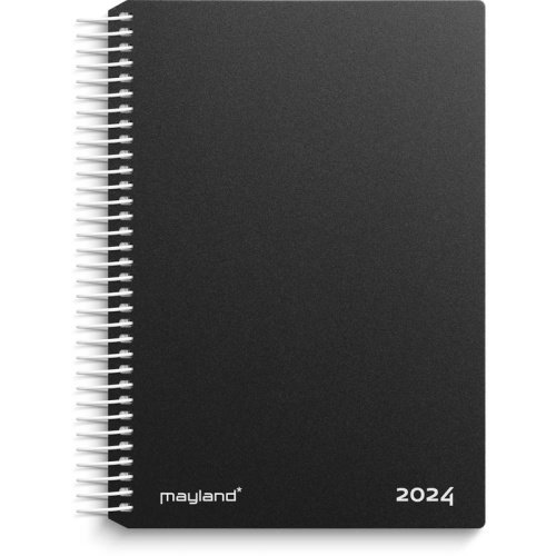 Spiralkalender 2024, 1 dag 12×17 cm. sort