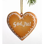 Kagehjerte m/glasur "God Jul" (lille)