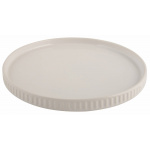 Fad m/riller i kanten Ø22 cm. hvid