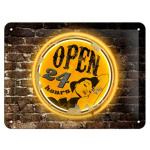 Metalskilt "Open 24 Hours" 15x20 cm