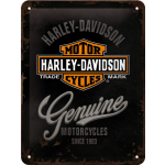 Metalskilt "Harley-Davidson Genuine logo" 15x20 cm