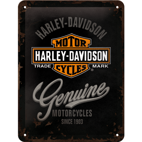 Metalskilt “Harley-Davidson Genuine logo” 15×20 cm