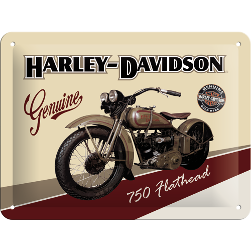 Metalskilt “Harley-Davidson Flathead” 15×20 cm