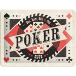 Metalskilt "Poker Club" 15x20 cm.