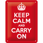 Metalskilt "Keep Calm and Carry" 15x20 cm.