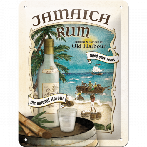 Metalskilt “Jamaica Rum” 15×20 cm.