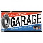 Metalskilt "Garage - Service & Repair" 25x50 cm.
