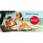 Metalskilt "Coca Cola Beach" 25x50 cm.