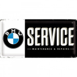 Metalskilt "BMW Service" 25x50 cm.