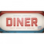 Metalskilt "Original American Diner" 25x50 cm.