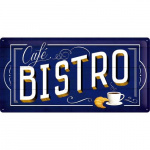 Metalskilt "Café - BISTRO" 25x50 cm.