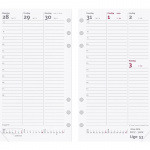 Refill til personlig planner 2025, 9,5x17 cm.