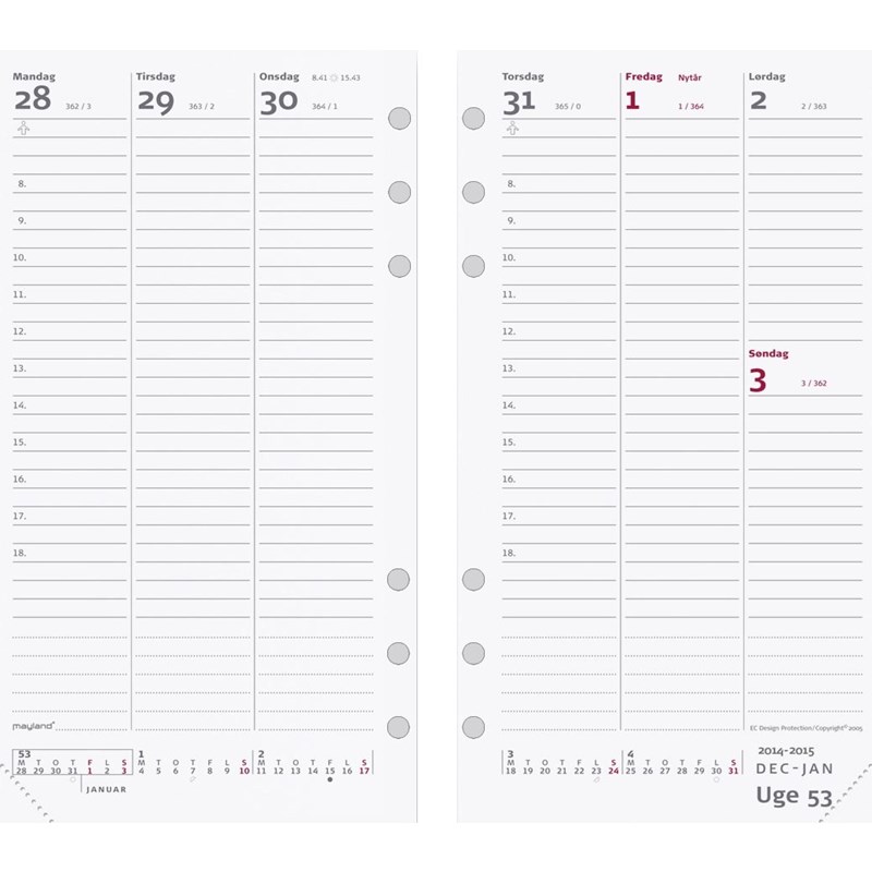 Refill til personlig planner 2025, 9,5×17 cm. Refill til personlig planner 2025, 9,5x17 cm. - Image 1