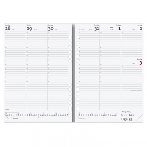 Planner Refill 2019 A5 højformat 15×21 cm.