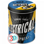Metaldåse "Electrical Batteries" (Oval) 3D