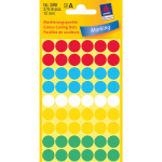 Etiketter Avery 3088 Ø12 mm. 270 stk. ass. farver