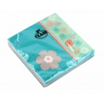 Servietter 3-lags 33x33 cm. pk./20 stk. jadegrøn blomster