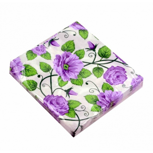 Servietter 3-lags 33x33 cm. pk./20 stk. Lilla Holly