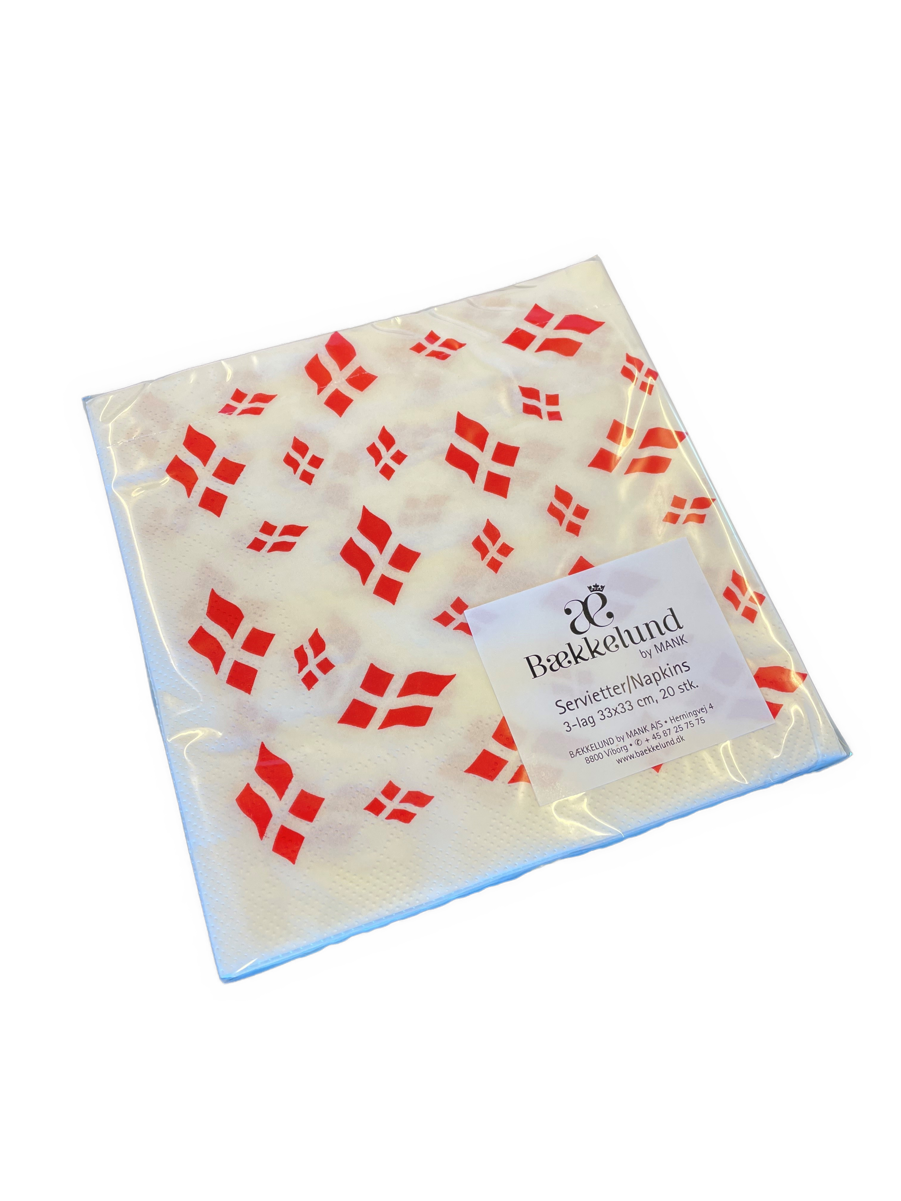 Servietter 3-lags m/Dannebro flag Pk./20 stk. Servietter 3-lags m/Dannebro flag Pk./20 stk. - Image 1