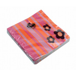 Serviet 3-lags 33x33 cm. pk./20 stk. Cerise blomst