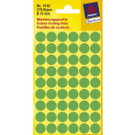 Etiketter Avery 3143 Ø12 mm. 270 stk. Grøn