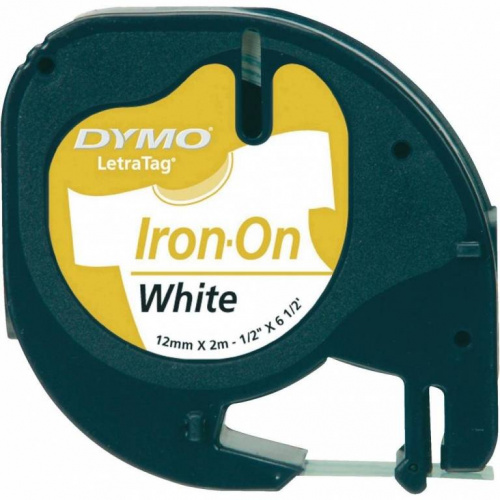Dymo Letratag Iron-On 12mm. hvid på klar 18768