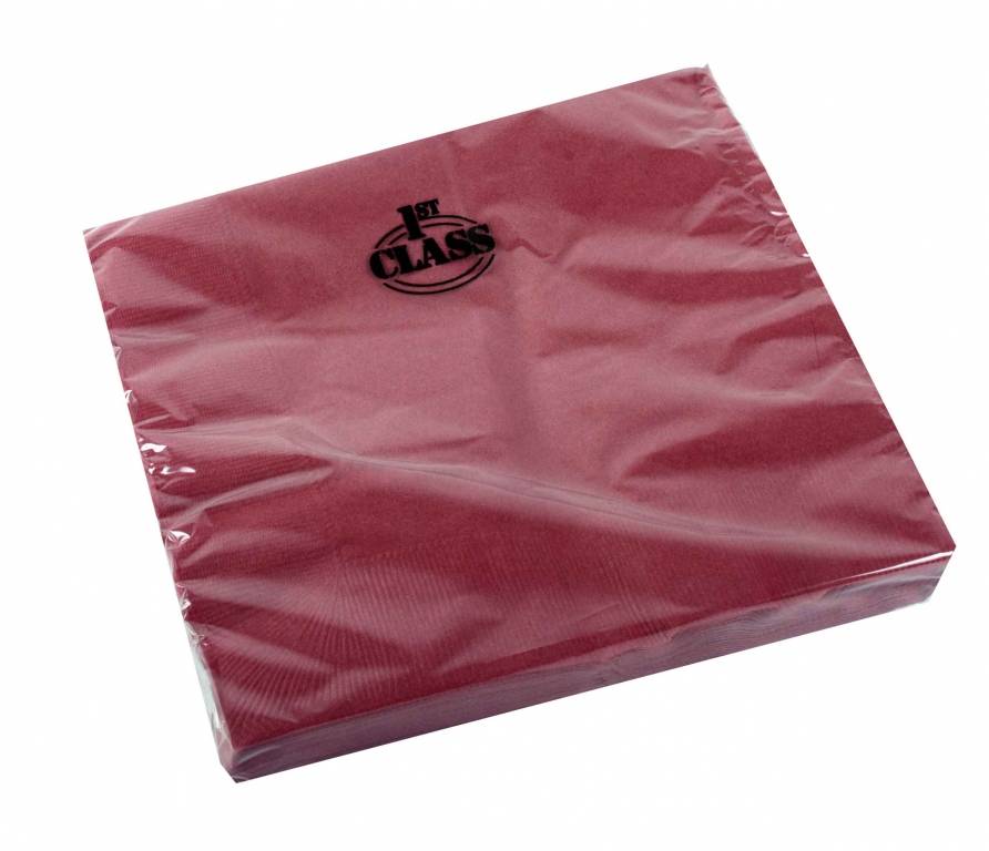 Serviet 3-lags 40×40 cm. pk./20 stk. vinrød Serviet 3-lags 40x40 cm. pk./20 stk. vinrød - Image 1