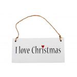 Hængemærke "I Love Christmas" (træ)